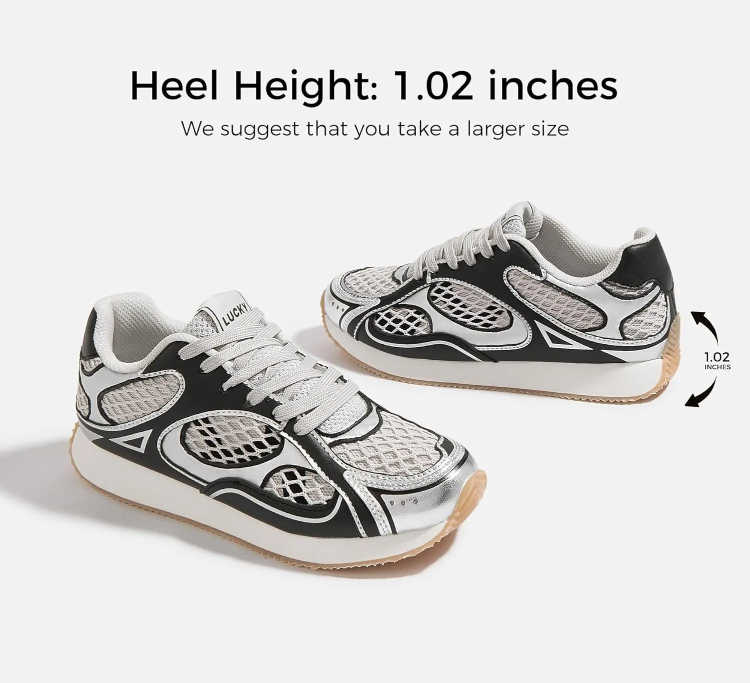 LUCKY STEP Women's Retro Fashion Sneakers Mesh Breathable Casual Walking Shoes Comfortable Tennis Athletic Trainers