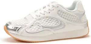 LUCKY STEP Women's Retro Fashion Sneakers Mesh Breathable Casual Walking Shoes Comfortable Tennis Athletic Trainers