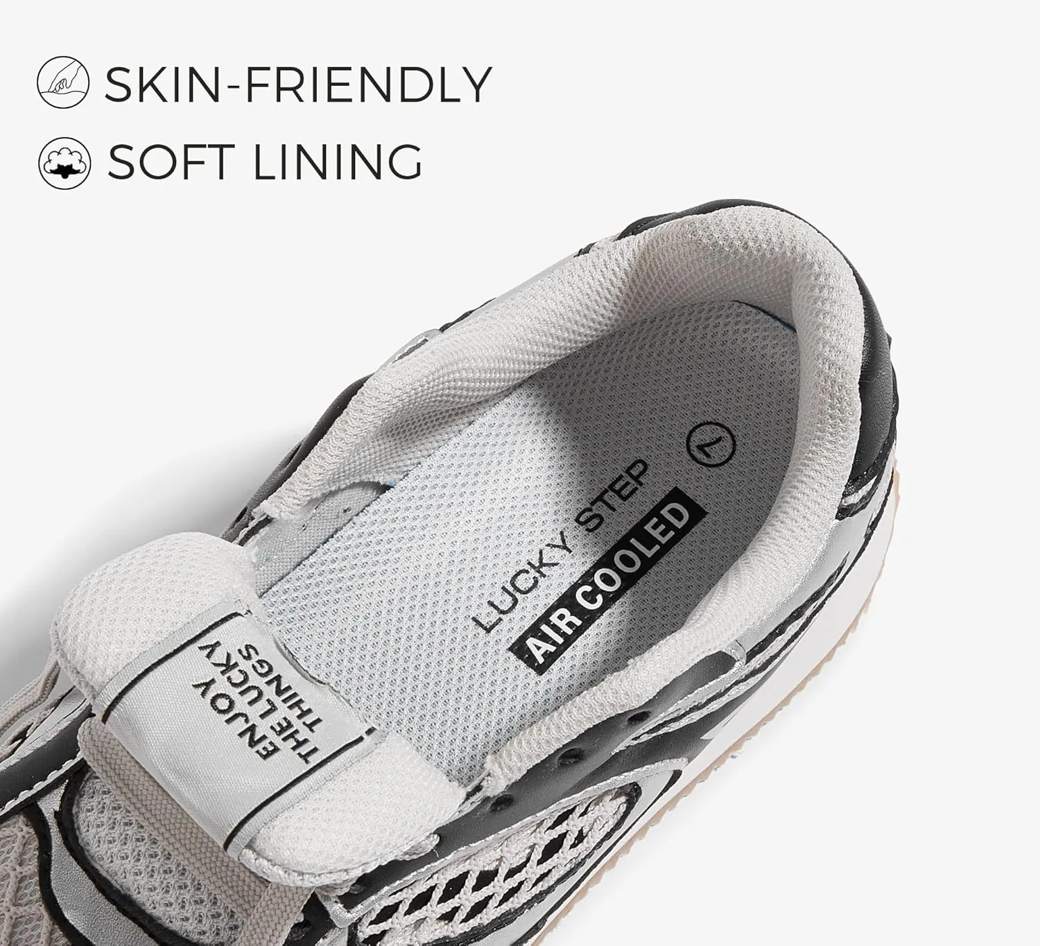 LUCKY STEP Women's Retro Fashion Sneakers Mesh Breathable Casual Walking Shoes Comfortable Tennis Athletic Trainers