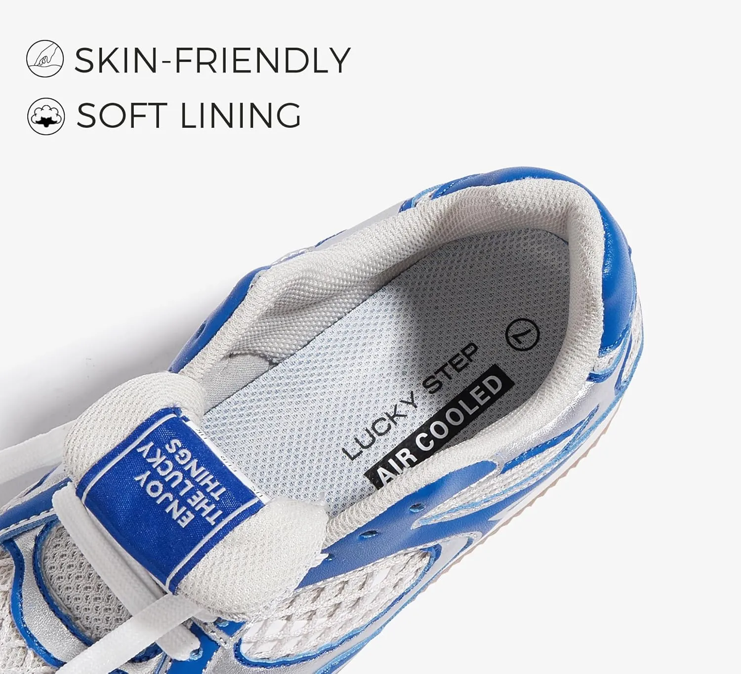 LUCKY STEP Women's Retro Fashion Sneakers Mesh Breathable Casual Walking Shoes Comfortable Tennis Athletic Trainers