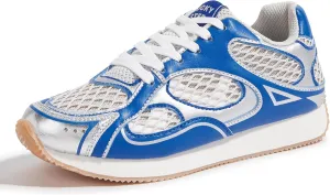 LUCKY STEP Women's Retro Fashion Sneakers Mesh Breathable Casual Walking Shoes Comfortable Tennis Athletic Trainers