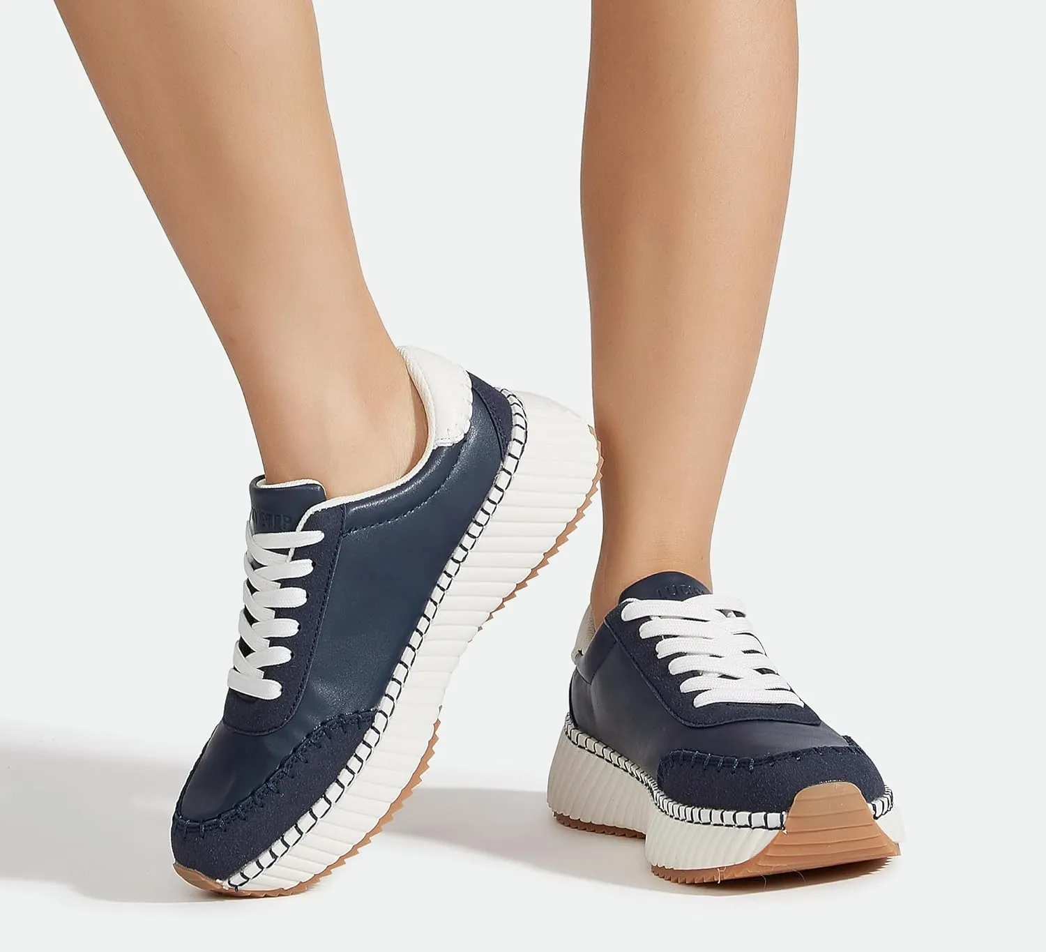 LUCKY STEP Women's Star Platform Sneakers Fashion Chunky Retro Trendy Casual Tennis Running Trainning Walking Shoes