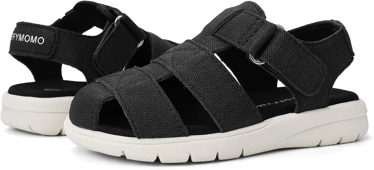 Luffymomo Boys Girls Sandals Closed Toe Lightweight Shoes Adjustable Beach Summer Sandal for Toddler Kids