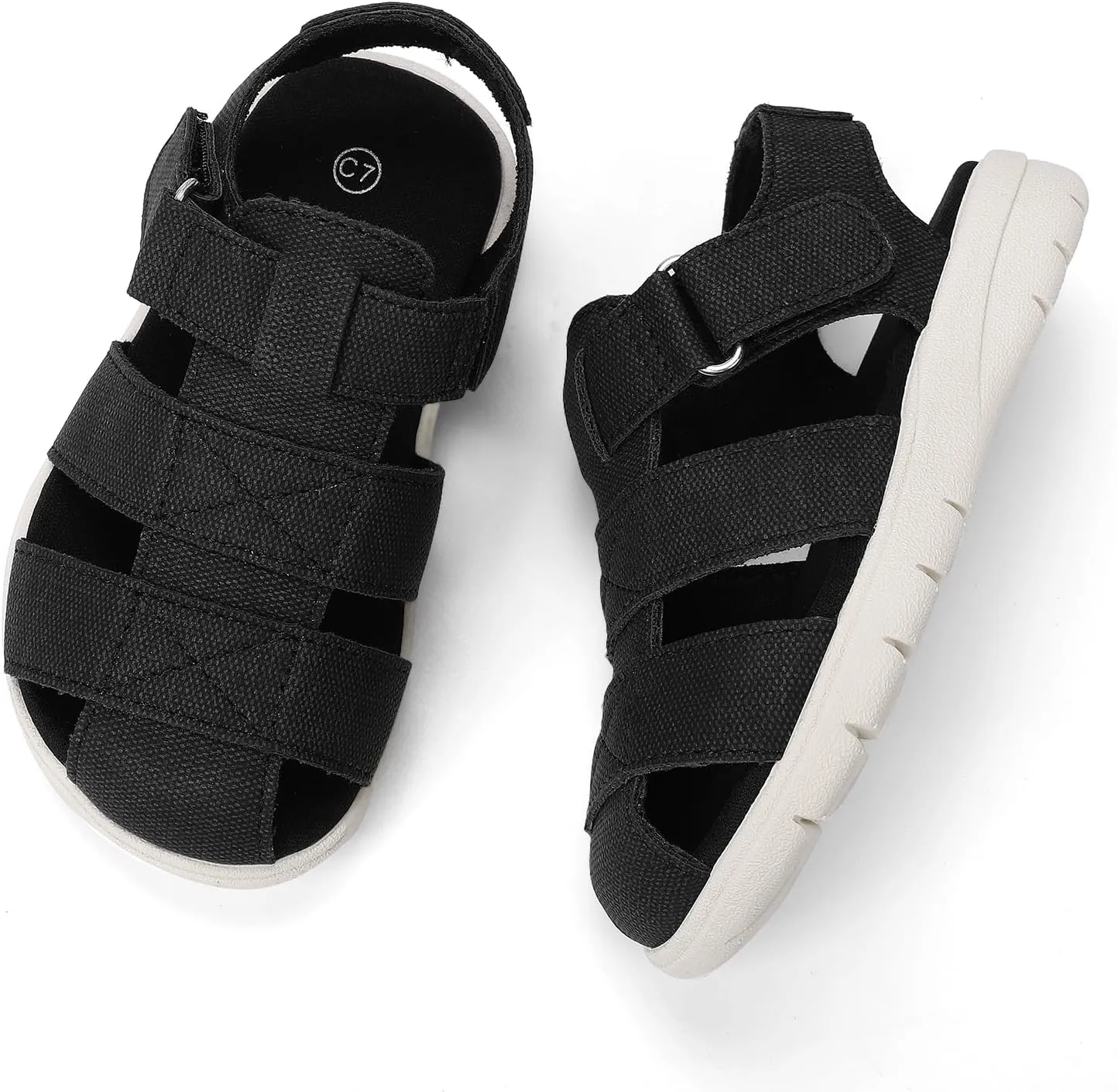 Luffymomo Boys Girls Sandals Closed Toe Lightweight Shoes Adjustable Beach Summer Sandal for Toddler Kids