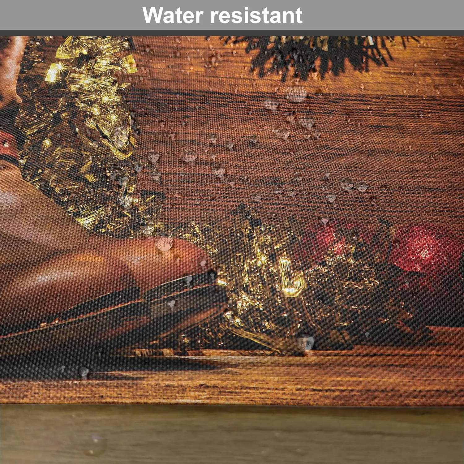 Lunarable Western Place Mats Set of 8, Country Design with Cowboy Boots and Christmas Celebrations in a Vintage Cabin Lodge, Washable Fabric Placemats for Dining Table, Placemat 8 pcs, Brown Green