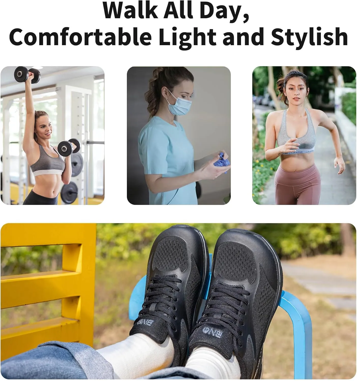 MAFEKE Womens Wide Toe Box Running Shoes Air Arch Support Tennis Athletic Sneakers Orthotic Walking Shoes for Plantar Fasciitis Pain Relief US 6-11