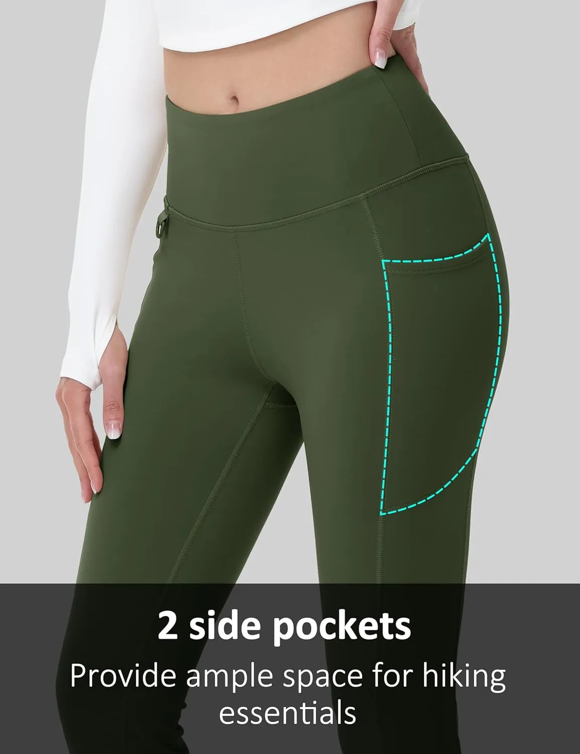 MAGCOMSEN Women's Fleece Lined Flare Pants Waterproof Insulated Winter Pants High Waisted Bootcut Hiking Yoga Leggings