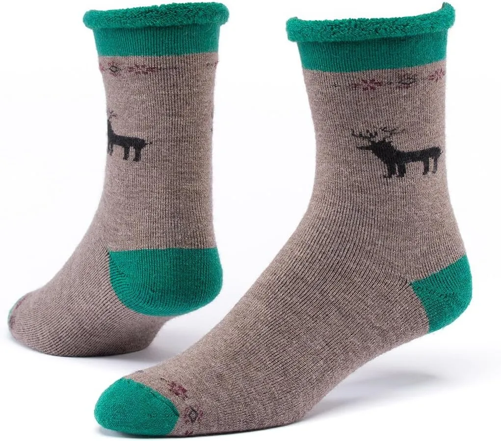 Maggie's Organic Merino Wool Snuggle Socks - Thermal Warm Wool Socks for Women and Men - Holiday Season