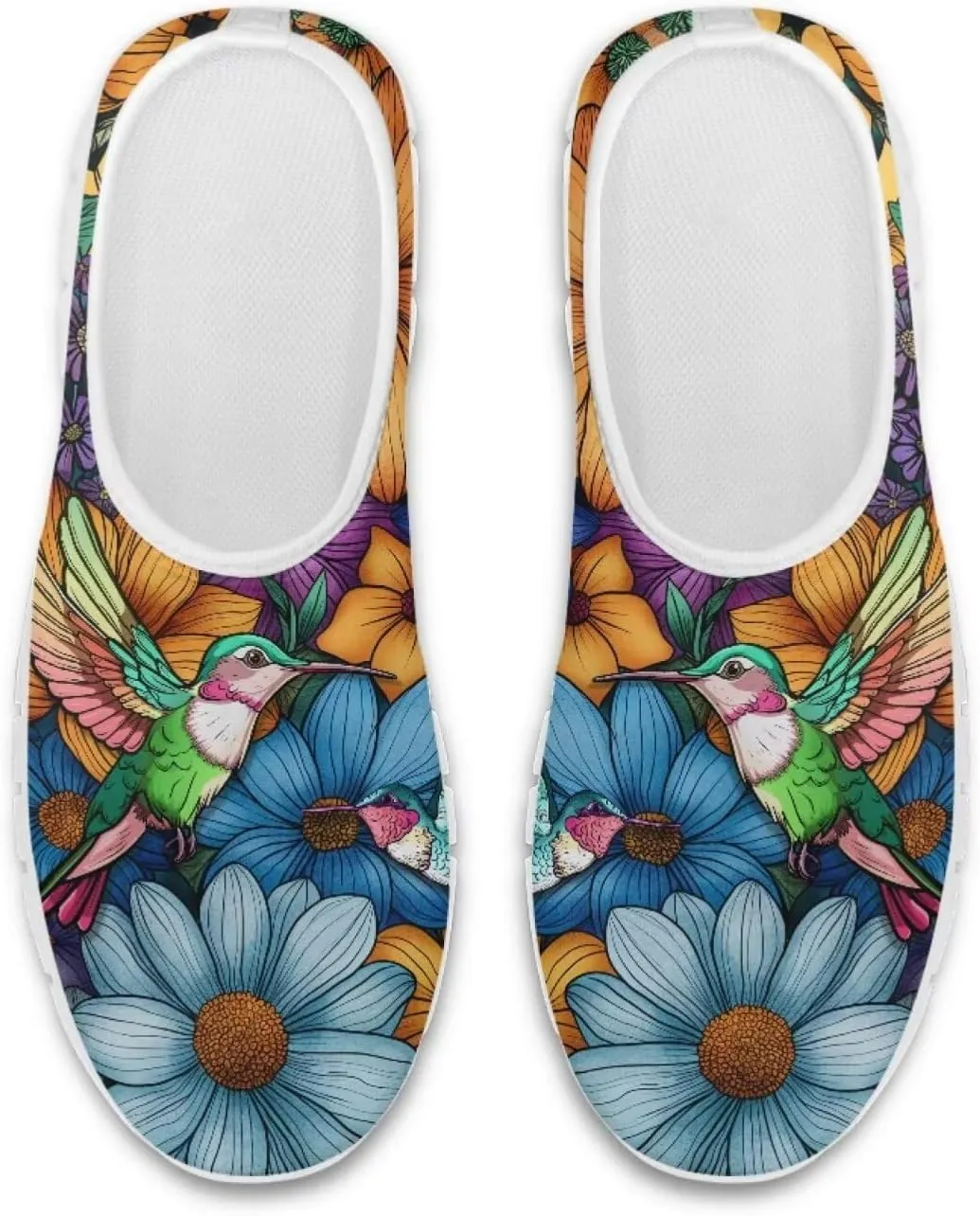 Mandala Flowers Print Womens Slip On Running Shoes Loafers Shoes Non Slip Arch Support Walking Shoes Breathable Gym Workout Shoes