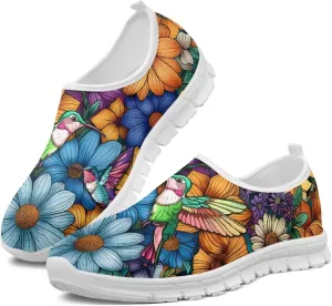 Mandala Flowers Print Womens Slip On Running Shoes Loafers Shoes Non Slip Arch Support Walking Shoes Breathable Gym Workout Shoes