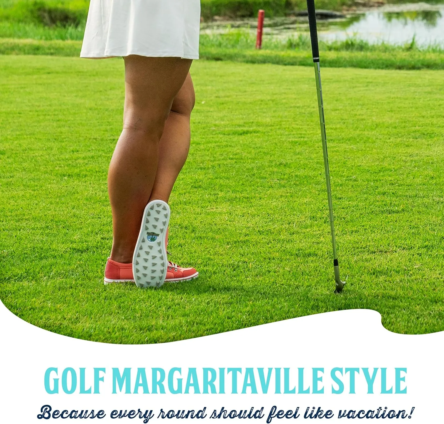 Margaritaville Golf Shoes, The Birdie, Spikeless Womens Golf Shoe, Ladies Golf Footwear with Rubber Toe Guard and Stability Heel Frame, Lace Up Athletic Shoe