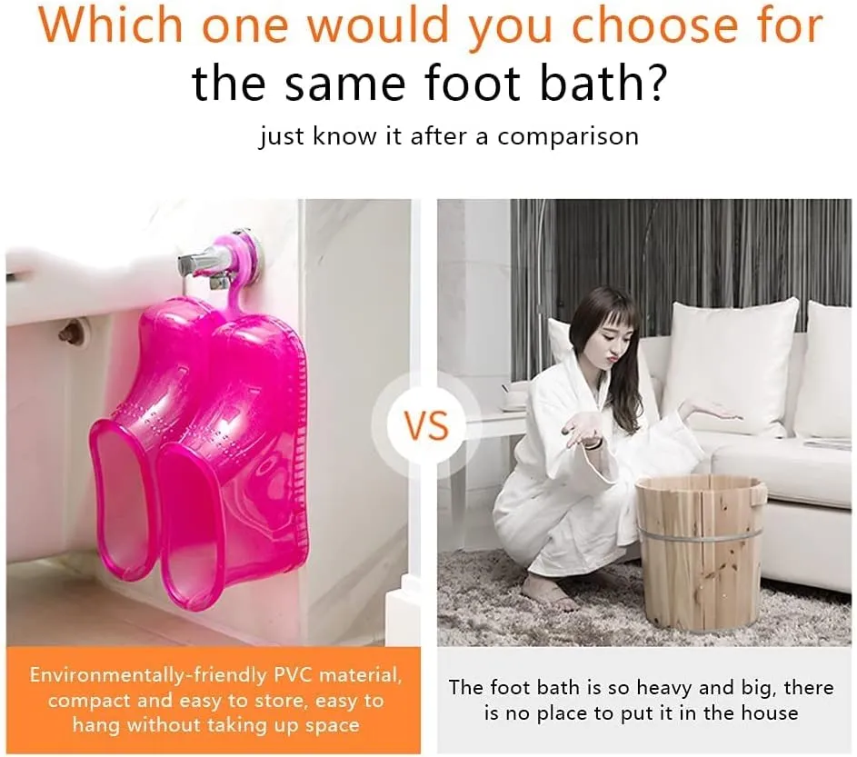 Massage Bath Shoes, Soaking Basin, Portable Hook-Type Tub, Movable Pedicure Foot Tub for Thermal Massage to Promote Blood Circulation