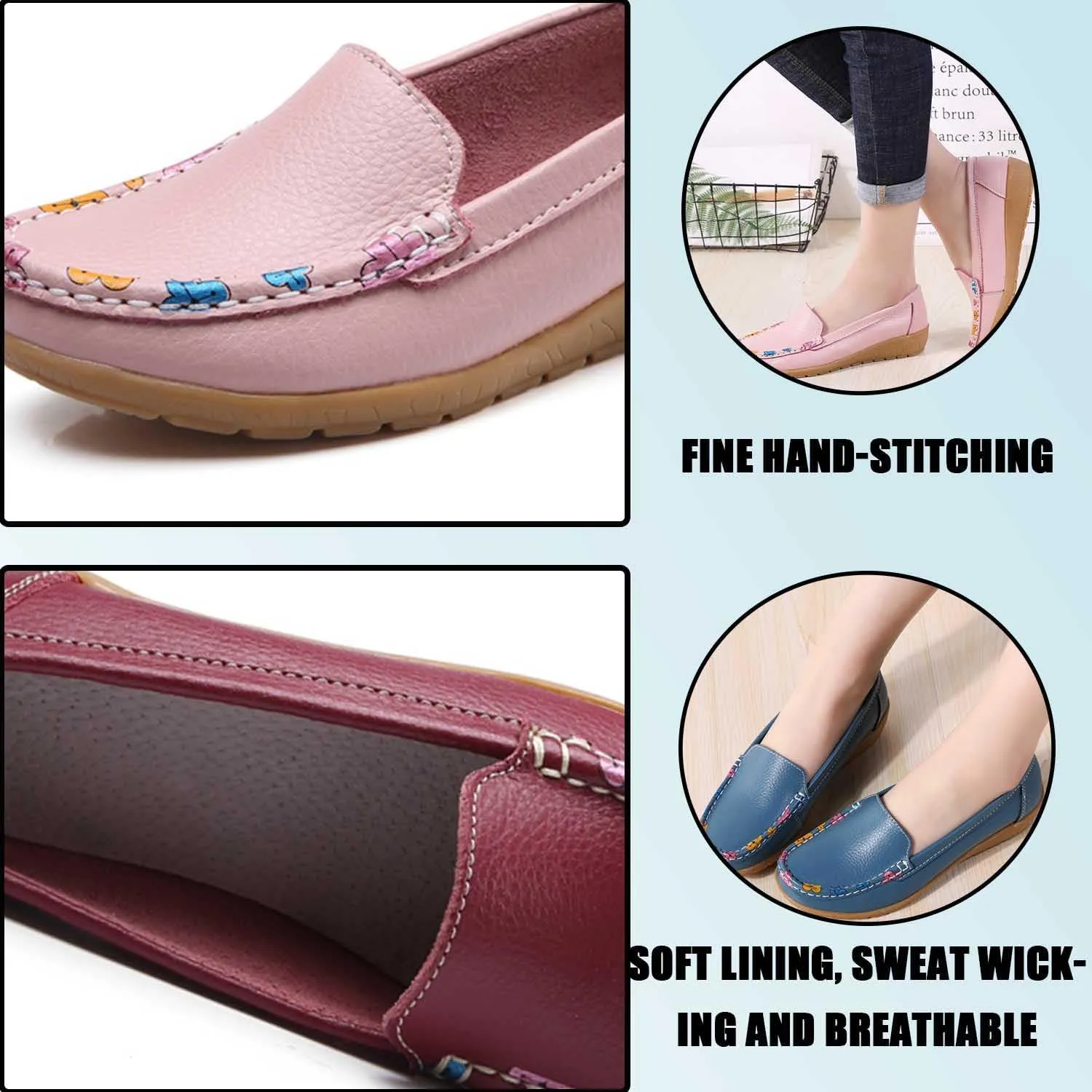 MEBAMY Women's Thick Sole Slip-On Loafers Comfortable Arch Support Casual Thick-Soled Casual Shoes Non-Slip Low-Top Loafers Shoes for Women Black