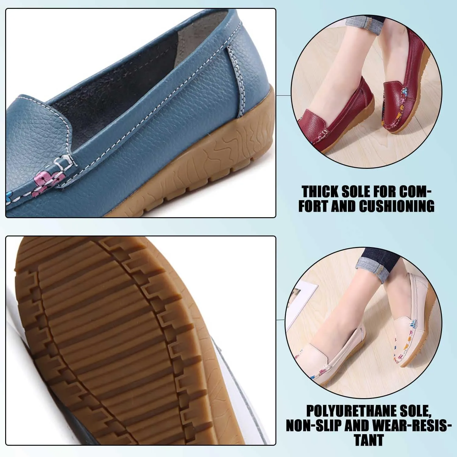 MEBAMY Women's Thick Sole Slip-On Loafers Comfortable Arch Support Casual Thick-Soled Casual Shoes Non-Slip Low-Top Loafers Shoes for Women Black