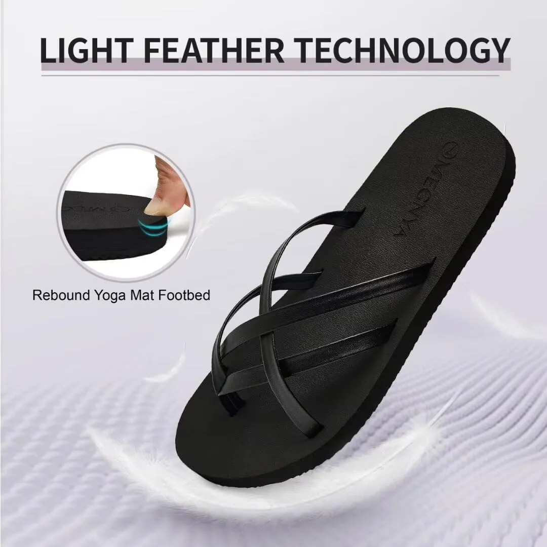 MEGNYA Women's Arch Support Flip Flops Sandals, Comfortable Summer Beach Slippers, Casual Walking Sandals