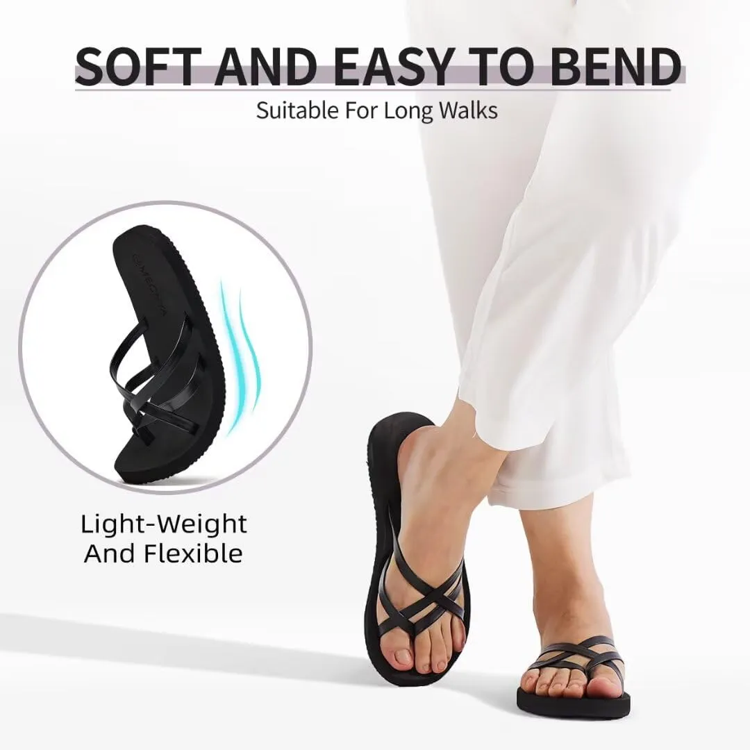 MEGNYA Women's Arch Support Flip Flops Sandals, Comfortable Summer Beach Slippers, Casual Walking Sandals