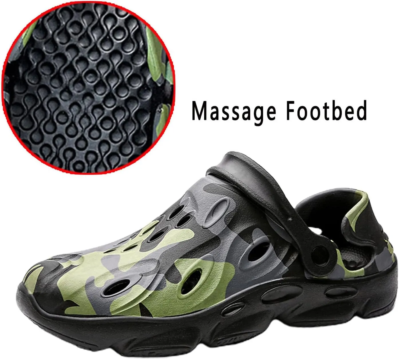 Meidiastra Men's Clogs Shoes Comfortable Breathable Garden Clogs Shoes Non Slip Beach Sandals Walking Slippers