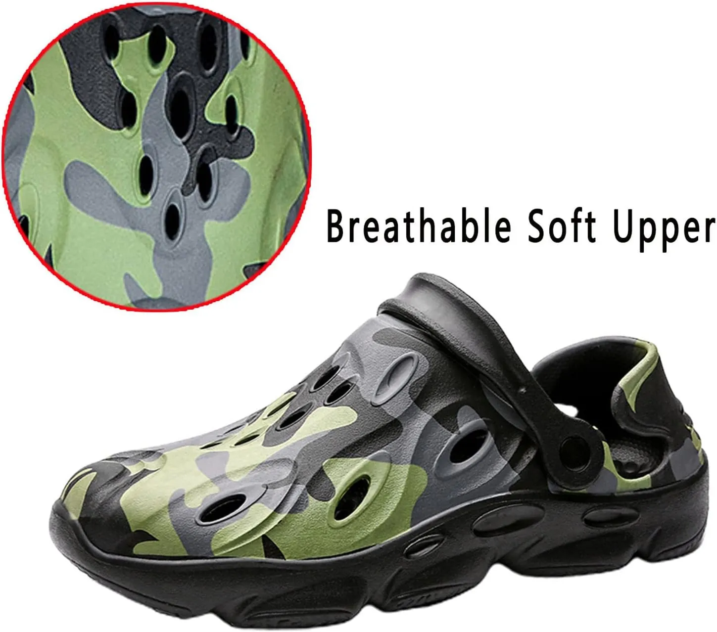 Meidiastra Men's Clogs Shoes Comfortable Breathable Garden Clogs Shoes Non Slip Beach Sandals Walking Slippers