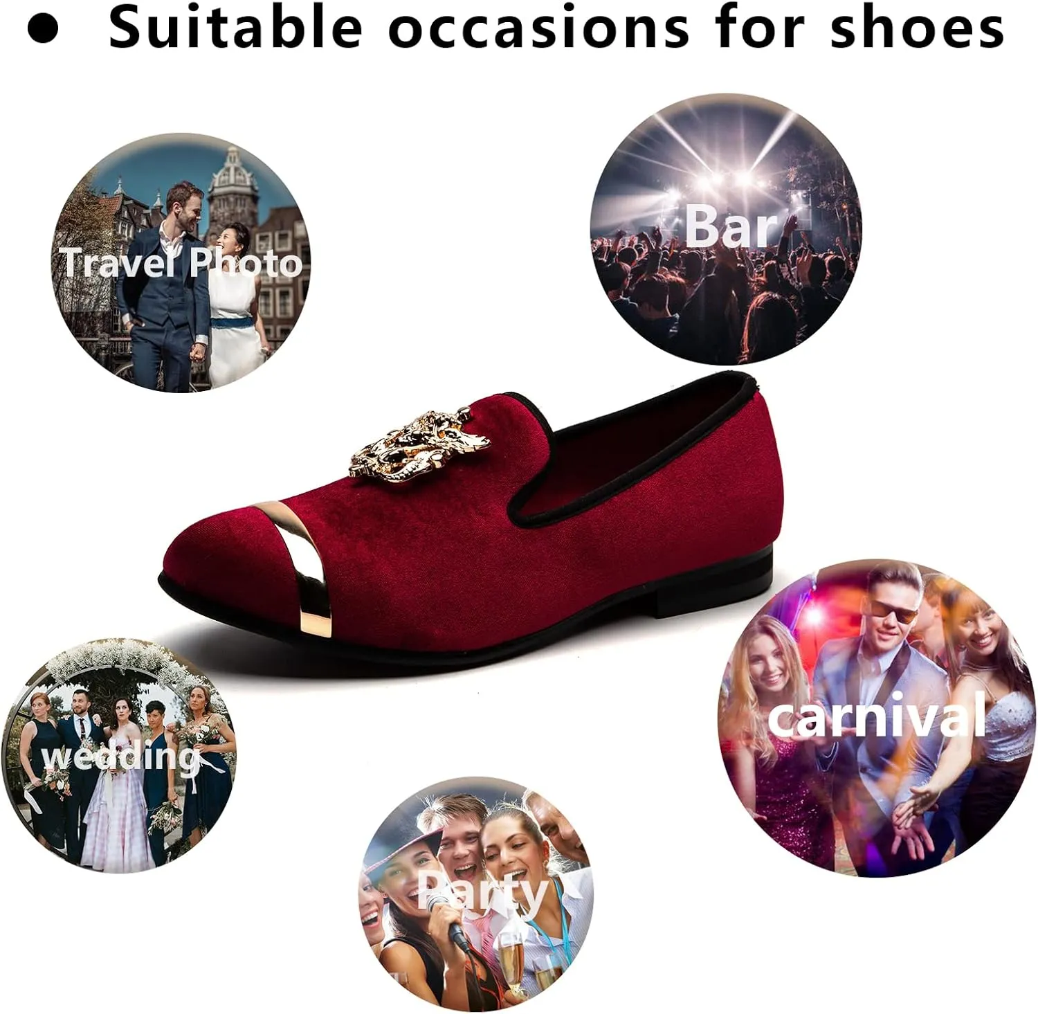 Meijiana Men's Fashion Classic Faux Leather Loafers and Weeding Dress Shoes for Men