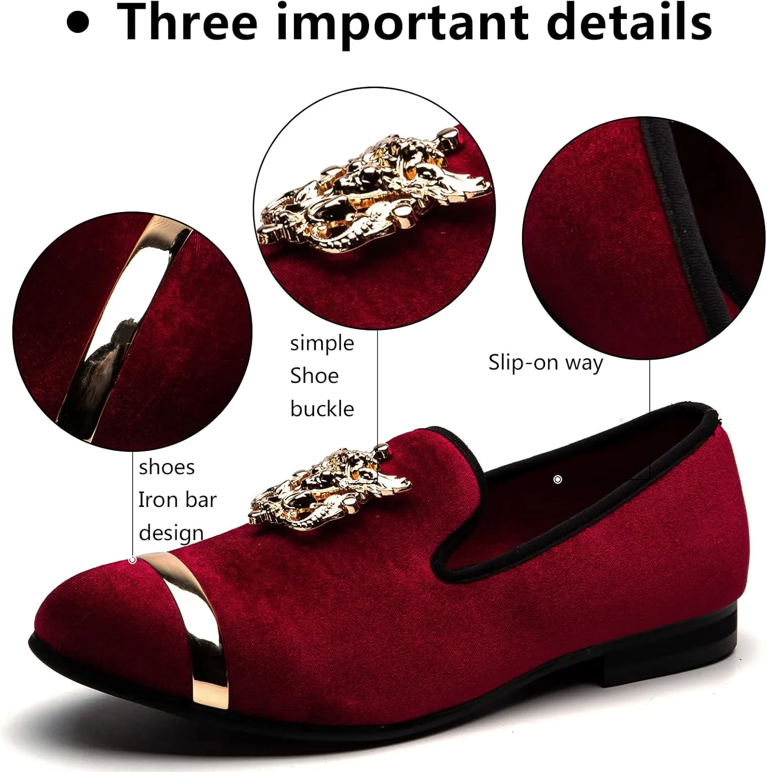 Meijiana Men's Fashion Classic Faux Leather Loafers and Weeding Dress Shoes for Men