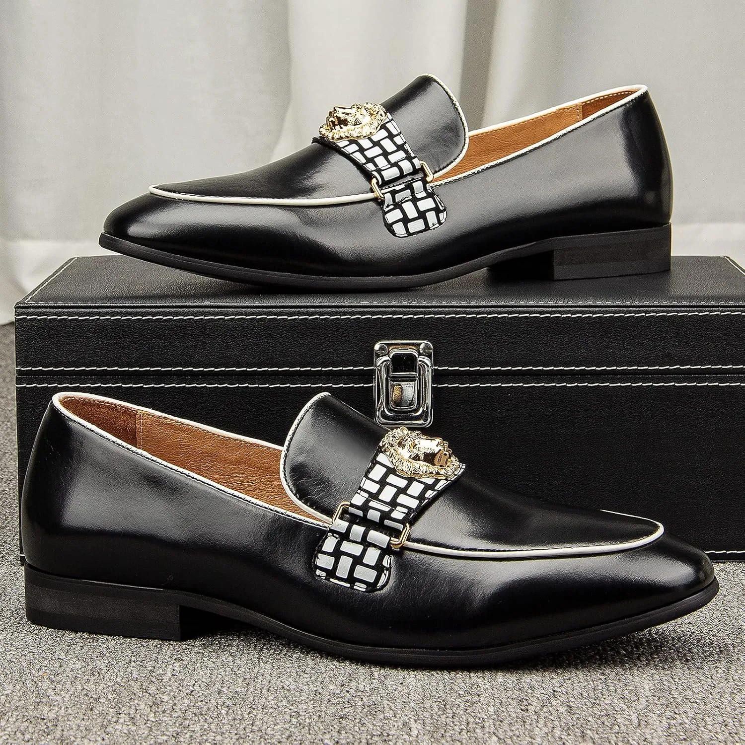 Meijiana Men's Loafers Lightweight Slip-On Moccasins Stylish Dress Shoes Breathable Tassels Loafers