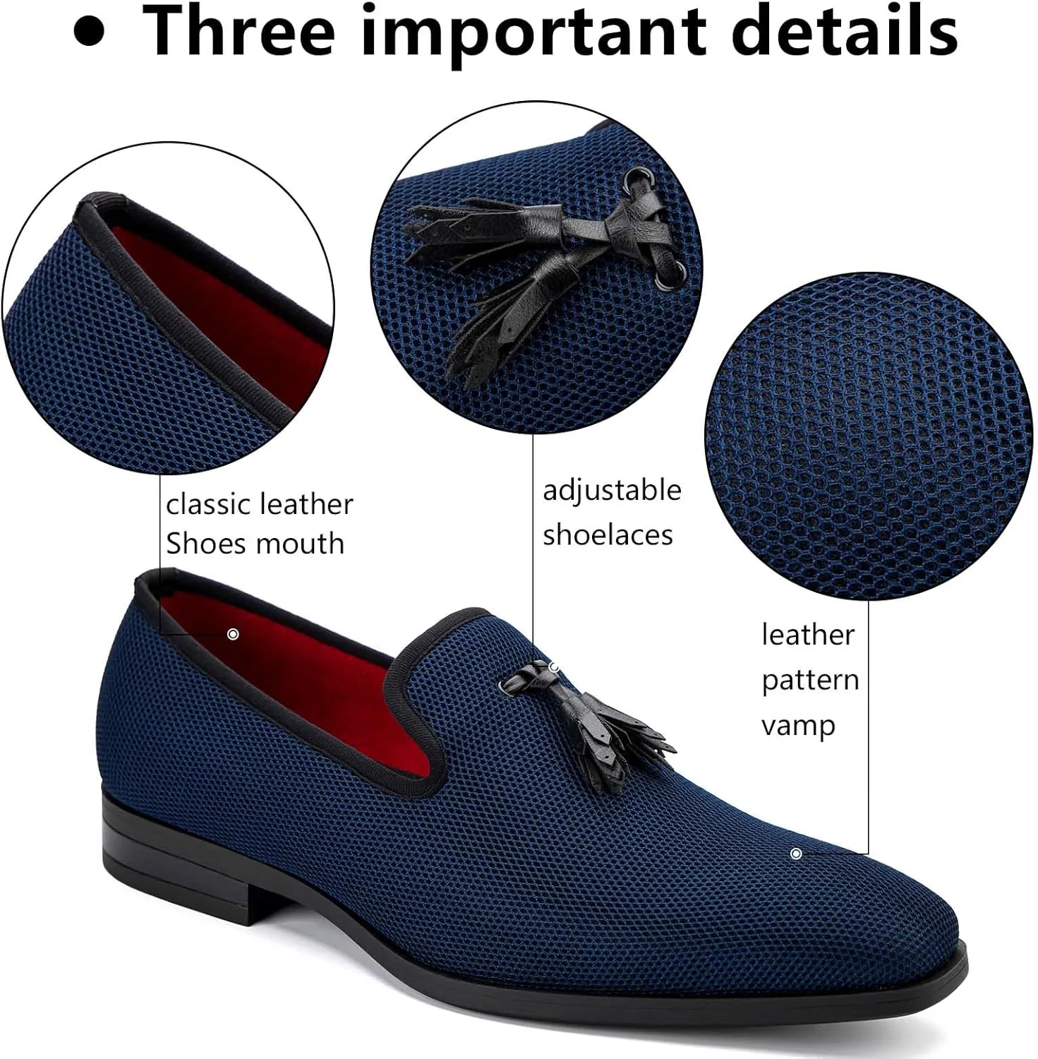 Meijiana Men's Loafers Lightweight Slip-On Moccasins Stylish Dress Shoes Breathable Tassels Loafers