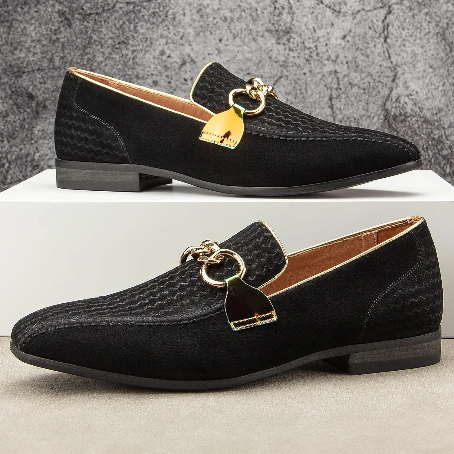 Meijiana Men's Loafers Lightweight Slip-On Moccasins Stylish Dress Shoes Breathable Tassels Loafers