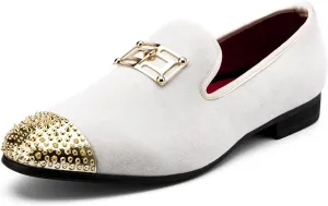 Meijiana Men's Loafers Velvet Shoes Metal Eagle Buckle Wedding Party Smoking Slipper Dress Loafers Shoes for Men