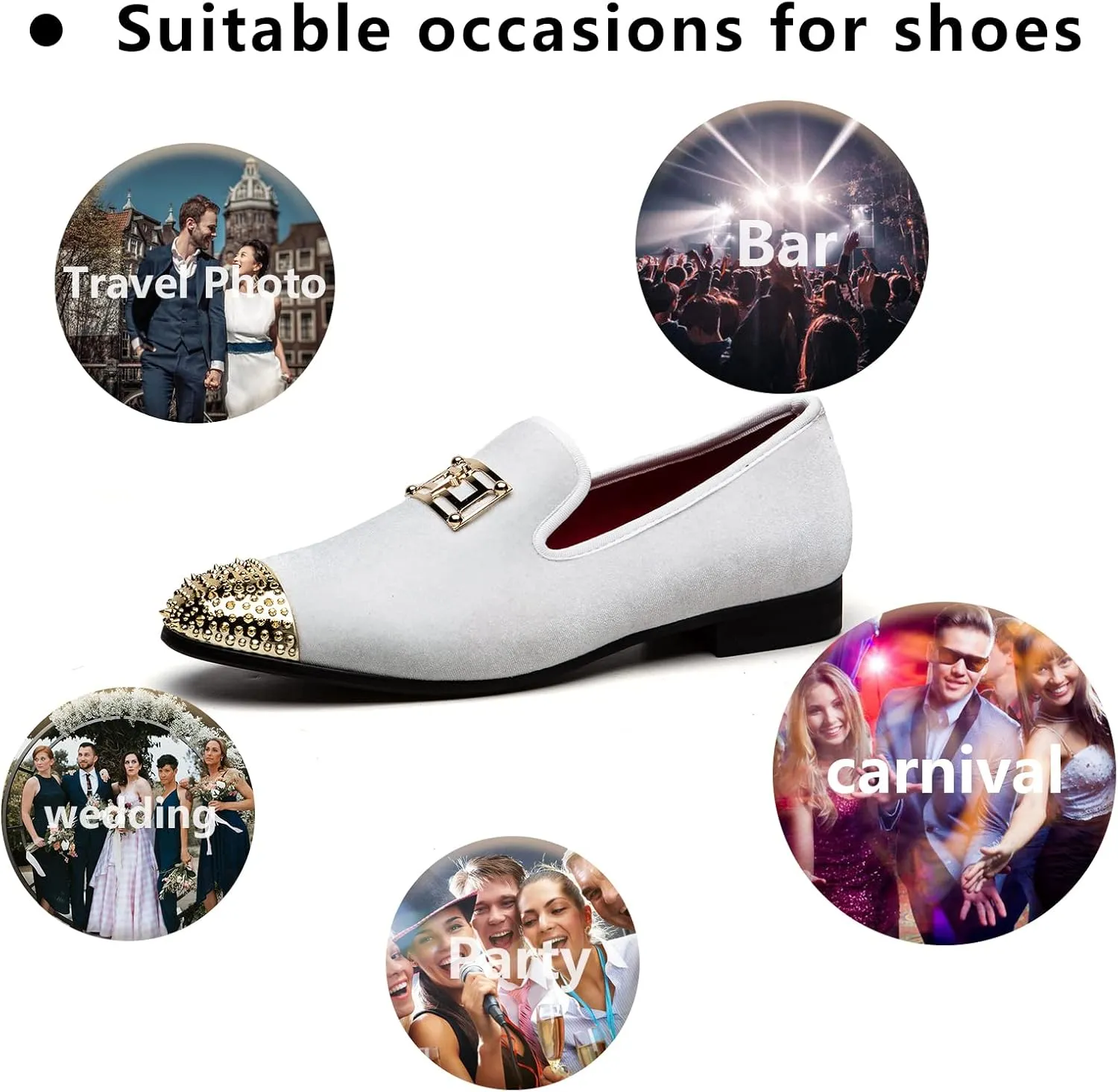 Meijiana Men's Loafers Velvet Shoes Metal Eagle Buckle Wedding Party Smoking Slipper Dress Loafers Shoes for Men