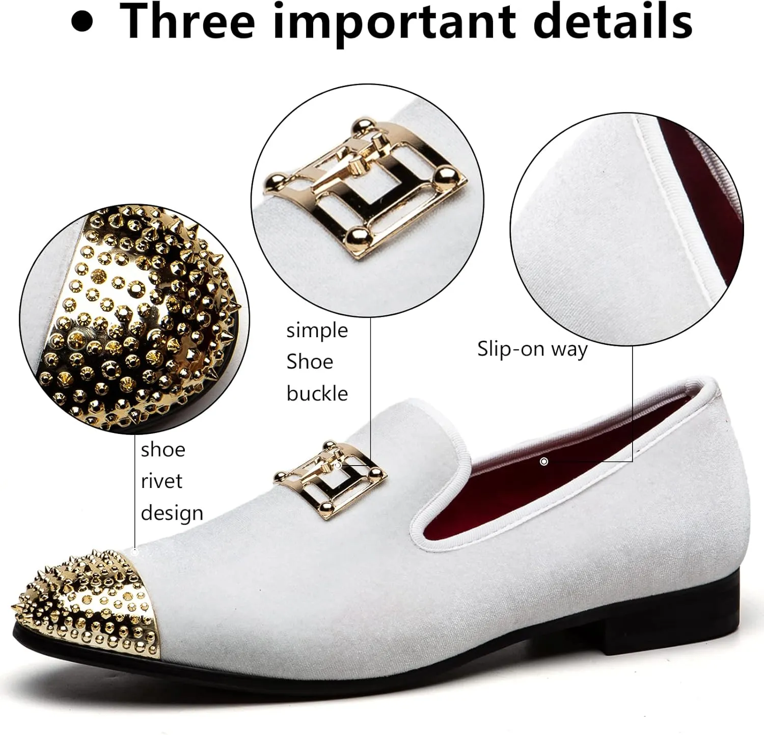 Meijiana Men's Loafers Velvet Shoes Metal Eagle Buckle Wedding Party Smoking Slipper Dress Loafers Shoes for Men