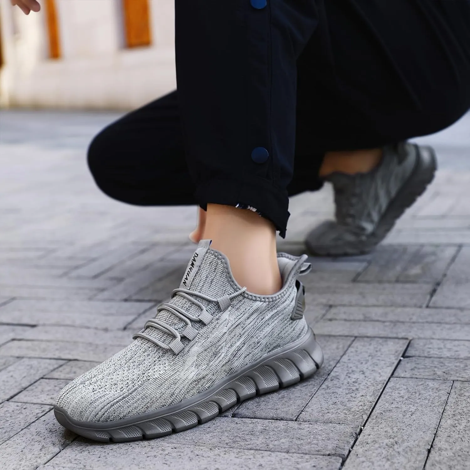 Men Running Shoes Tennis Walking Gym Slip On Workout Athletic Fashion Sneakers Lightweight Breathable Sport Jogging Casual Shoe