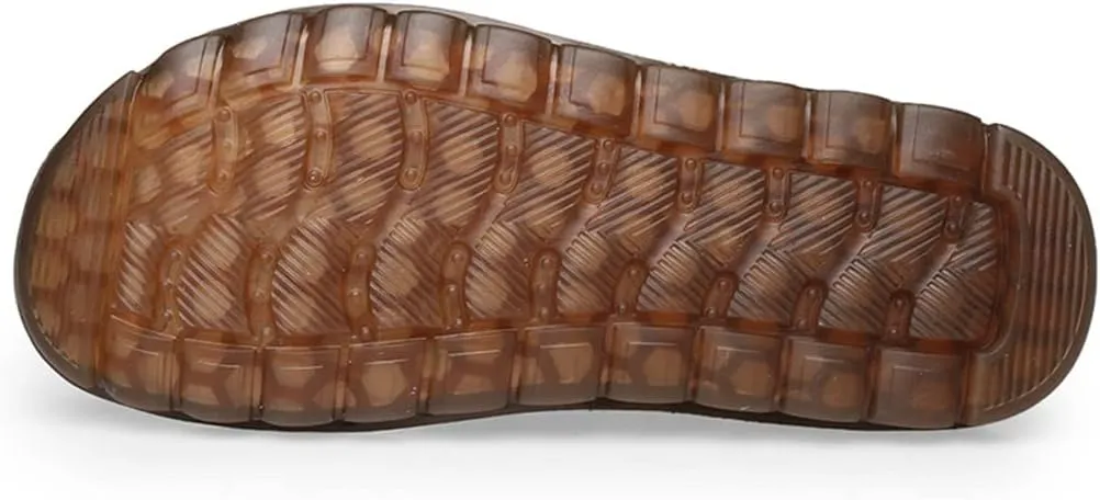 Men Sandals Slippers Genuine Leather Cowhide Male Shoes Outdoor Casual Sandals Beach Shoes(39)
