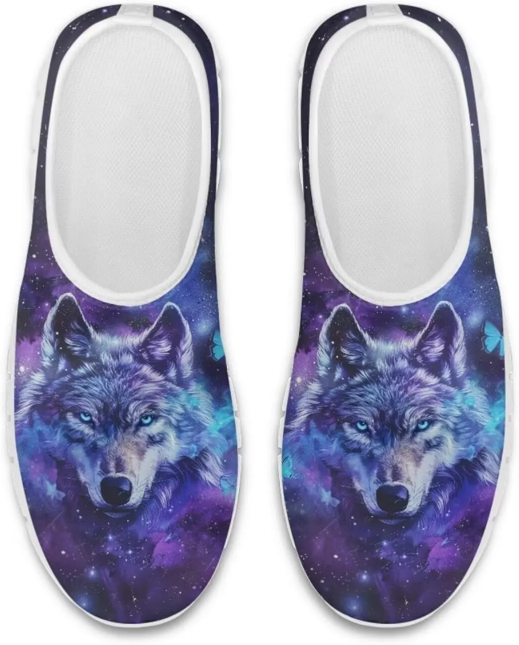 Men Slip On Shoes Dog & Wolf Print Women Walking Running Loafers Shoes with Arch Support Women Non Slip Boat Shoes for Daily Walking