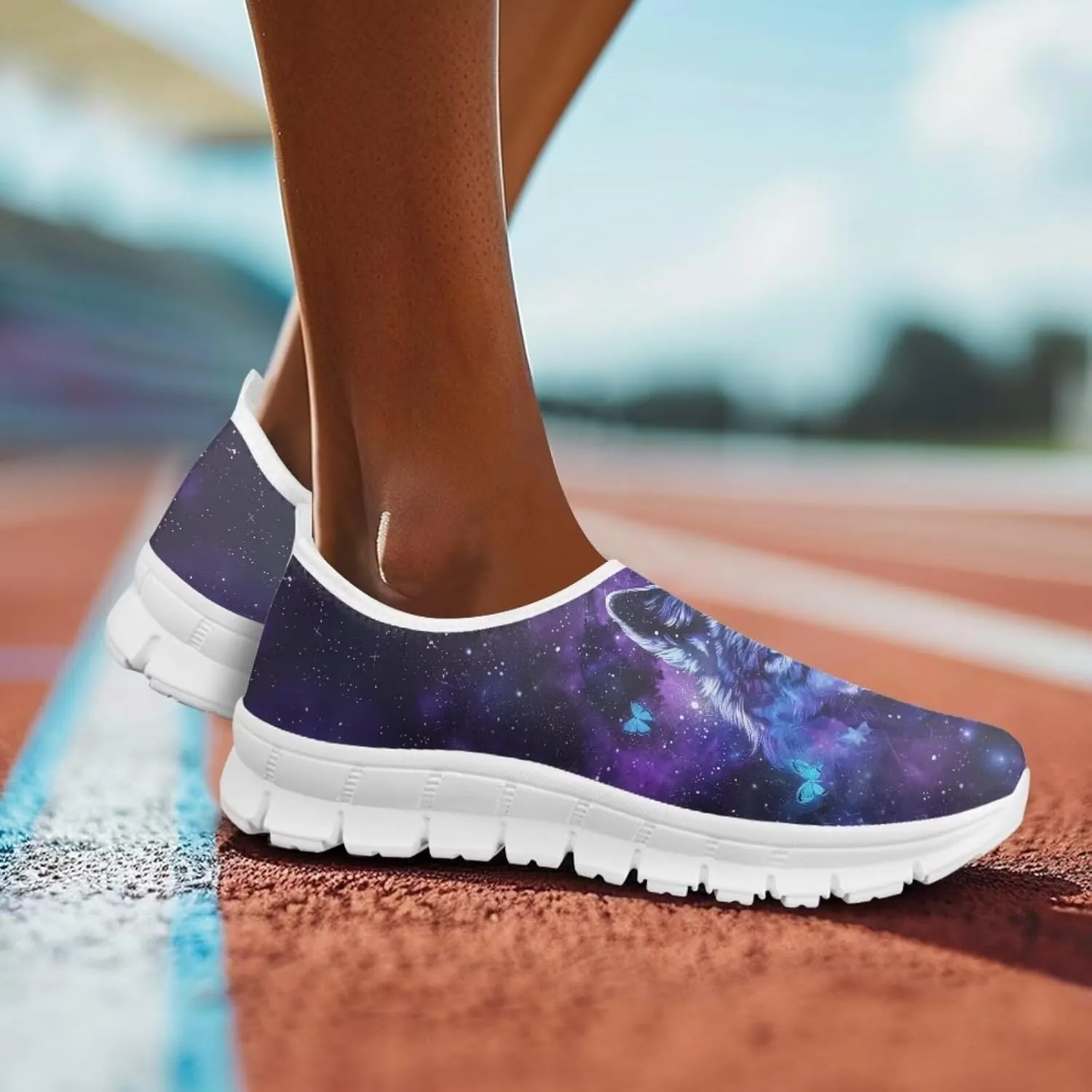 Men Slip On Shoes Dog & Wolf Print Women Walking Running Loafers Shoes with Arch Support Women Non Slip Boat Shoes for Daily Walking