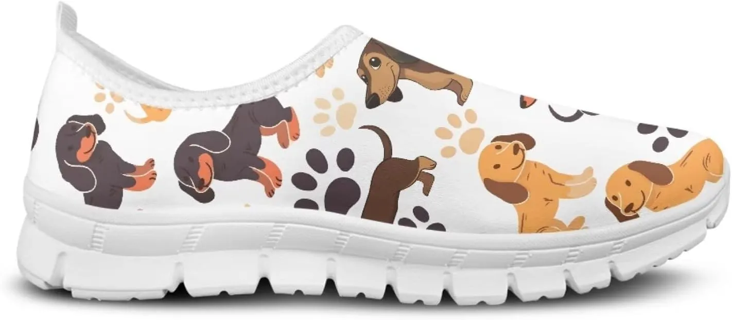 Men Slip On Shoes Dog & Wolf Print Women Walking Running Loafers Shoes with Arch Support Women Non Slip Boat Shoes for Daily Walking