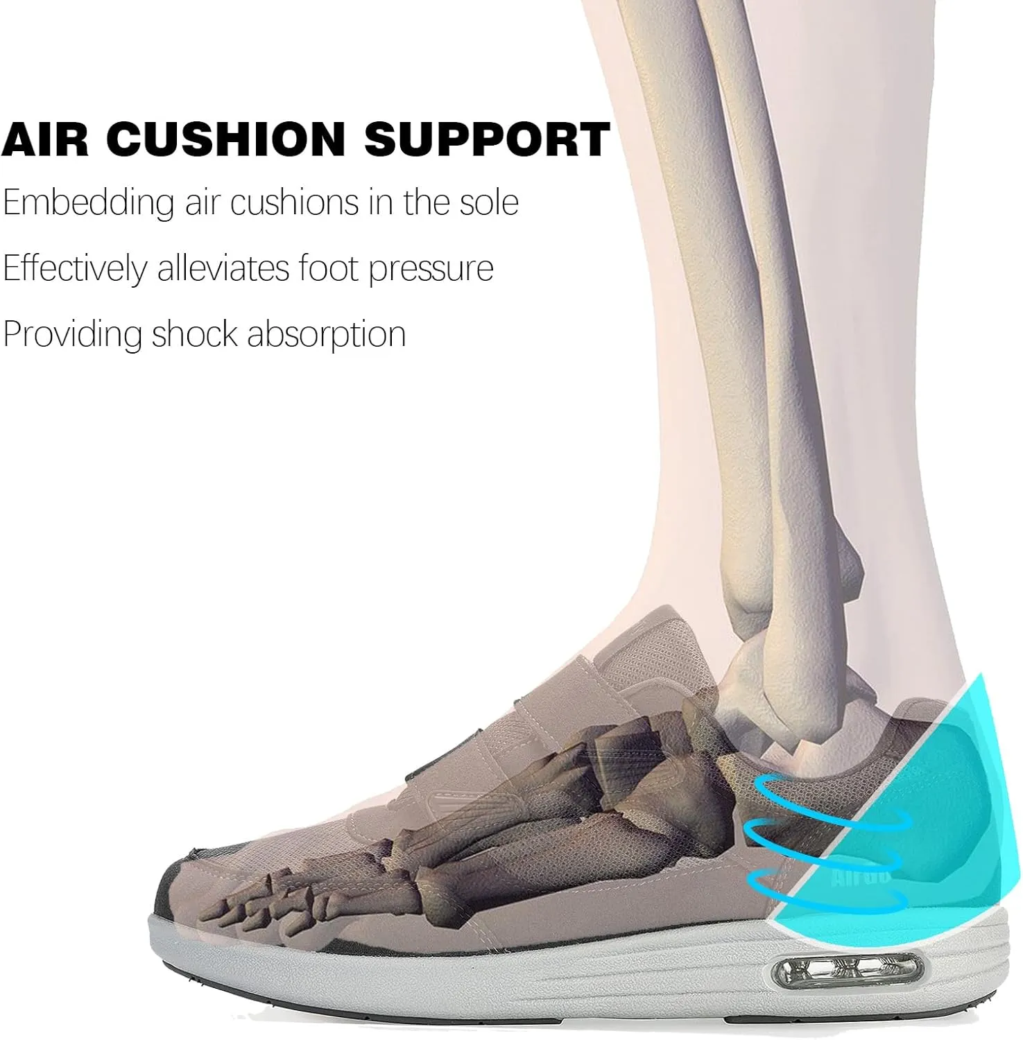Men's Adjustable Fit Diabetic Shoes Orthopedic Walking Sneakers | Plantar Fasciitis/Swollen Feet/Bunions | Wide Size 8-13