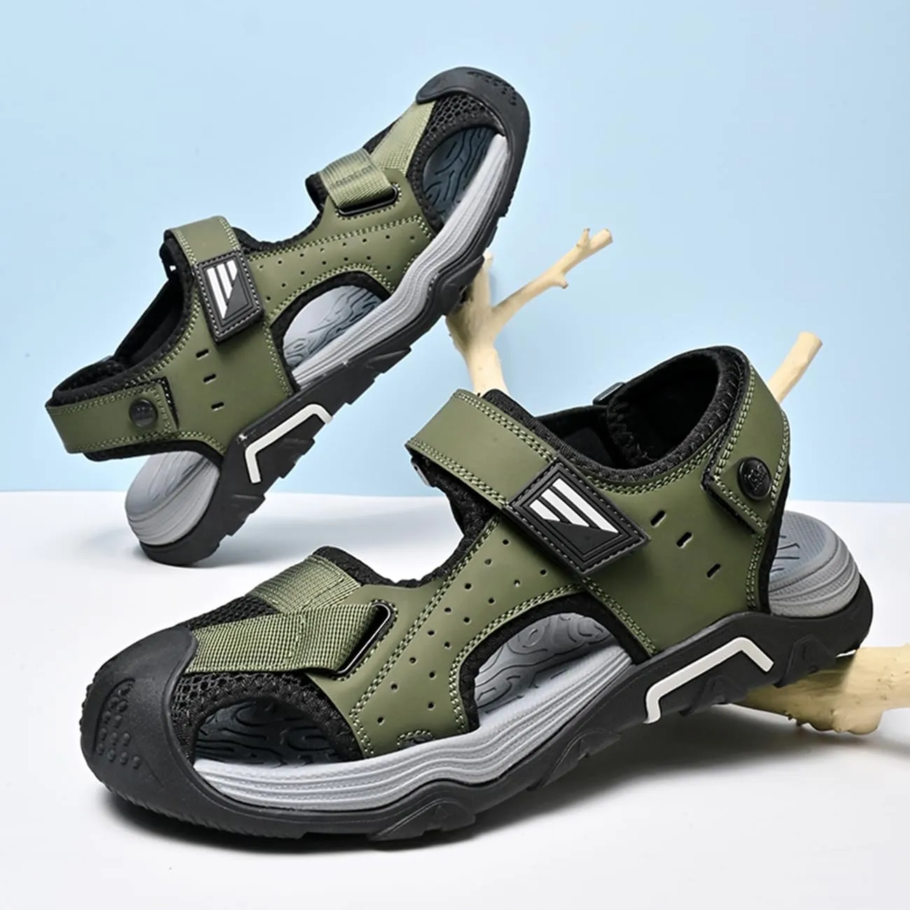 Mens Beach Sandals Outdoor Hiking Sandals Platform Water Shoes for Travel Walking Trekking Camping