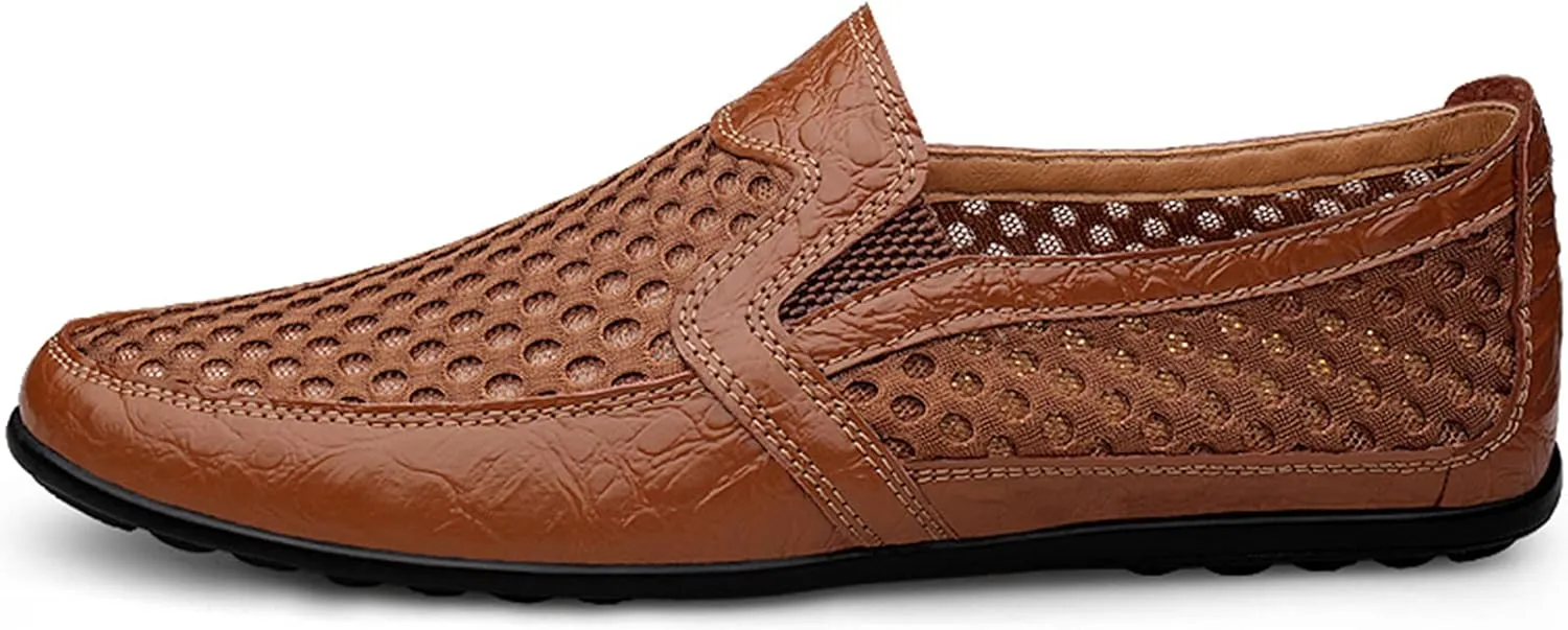 Men's Breathable Mesh Loafers Casual Slip-on Outdoor Walking Hiking Shoes