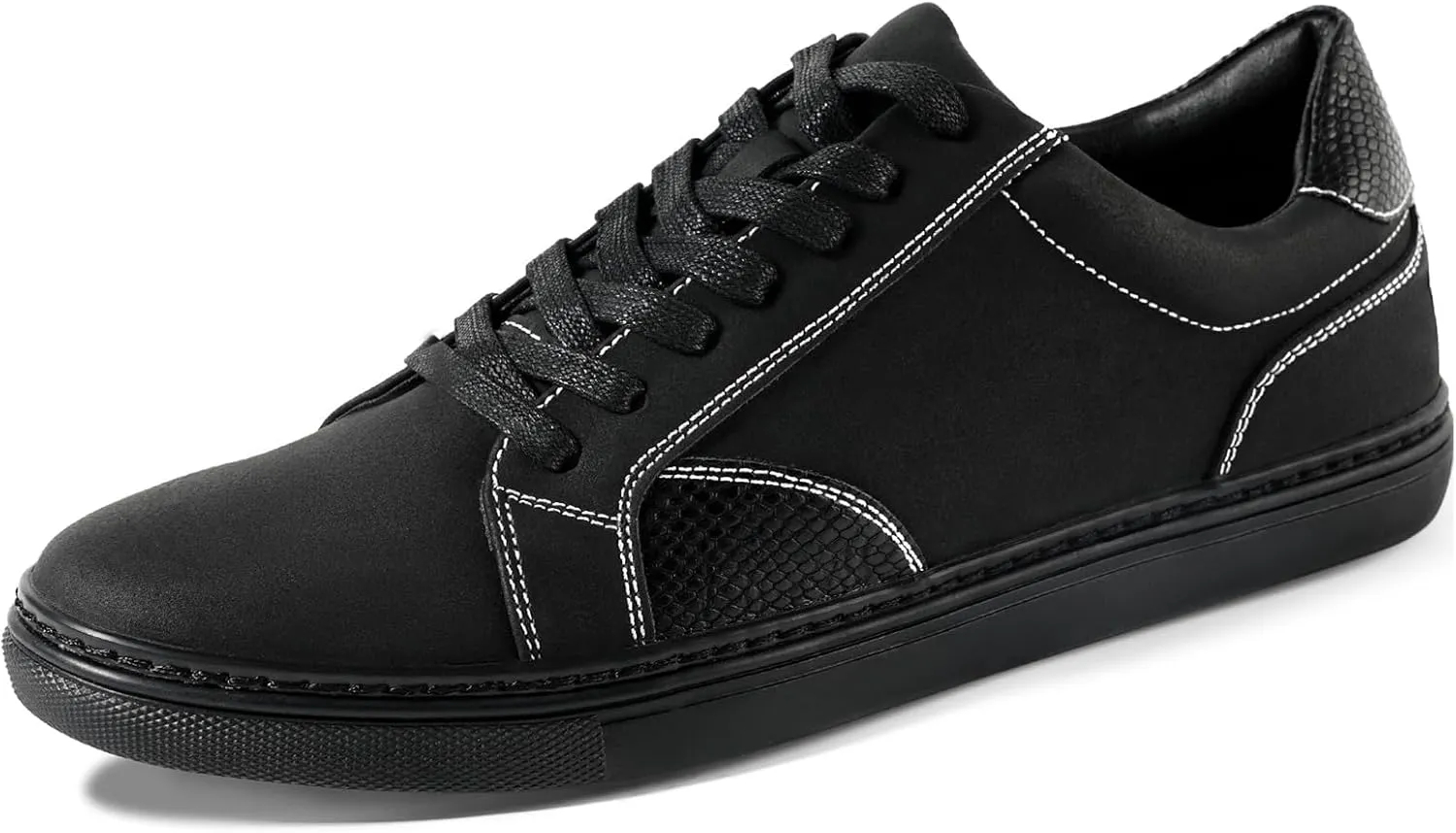 Mens Casual Dress Sneakers - Classic Lace-up Retro Sneakers for Men - Comfortable PU Business Casual Shoes