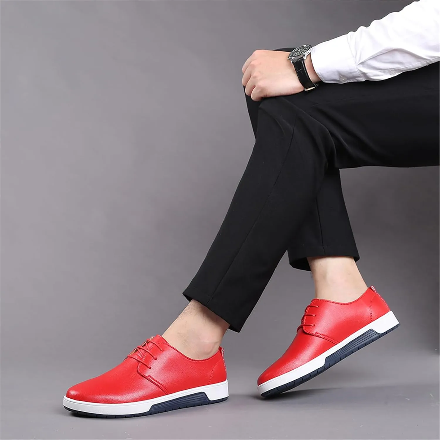 Mens Casual Lace Up Leather Oxford Classical Derby Orthopedic Shoes Lightweight Walking Loafers Dress Business Flats Shoes
