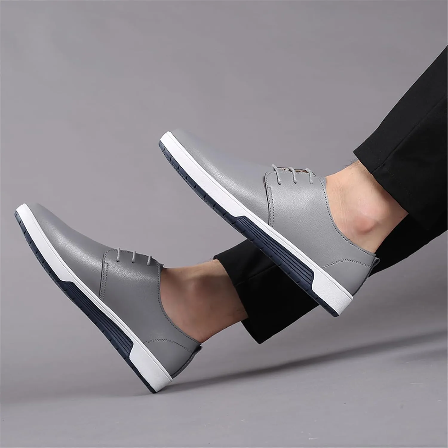 Mens Casual Lace Up Leather Oxford Classical Derby Orthopedic Shoes Lightweight Walking Loafers Dress Business Flats Shoes