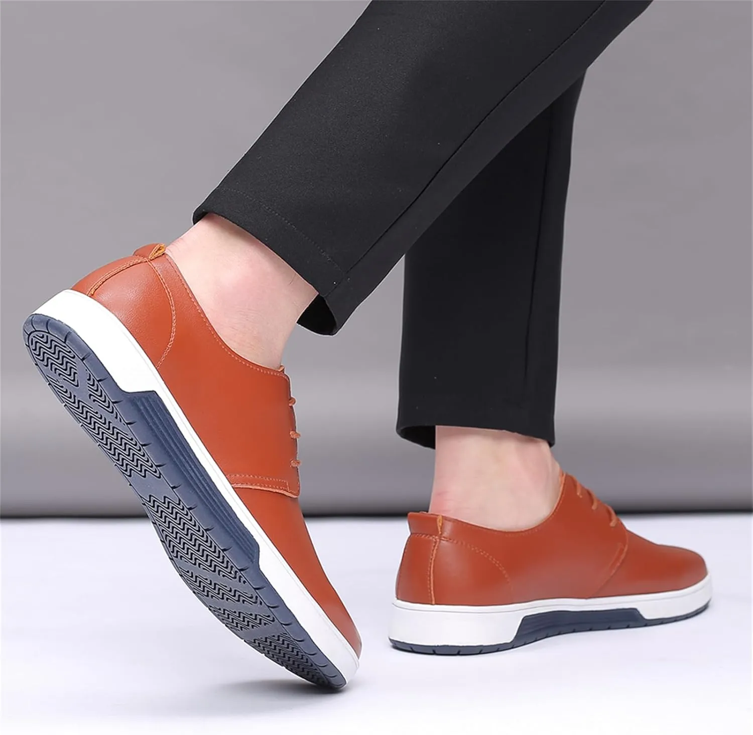 Mens Casual Lace Up Leather Oxford Classical Derby Orthopedic Shoes Lightweight Walking Loafers Dress Business Flats Shoes