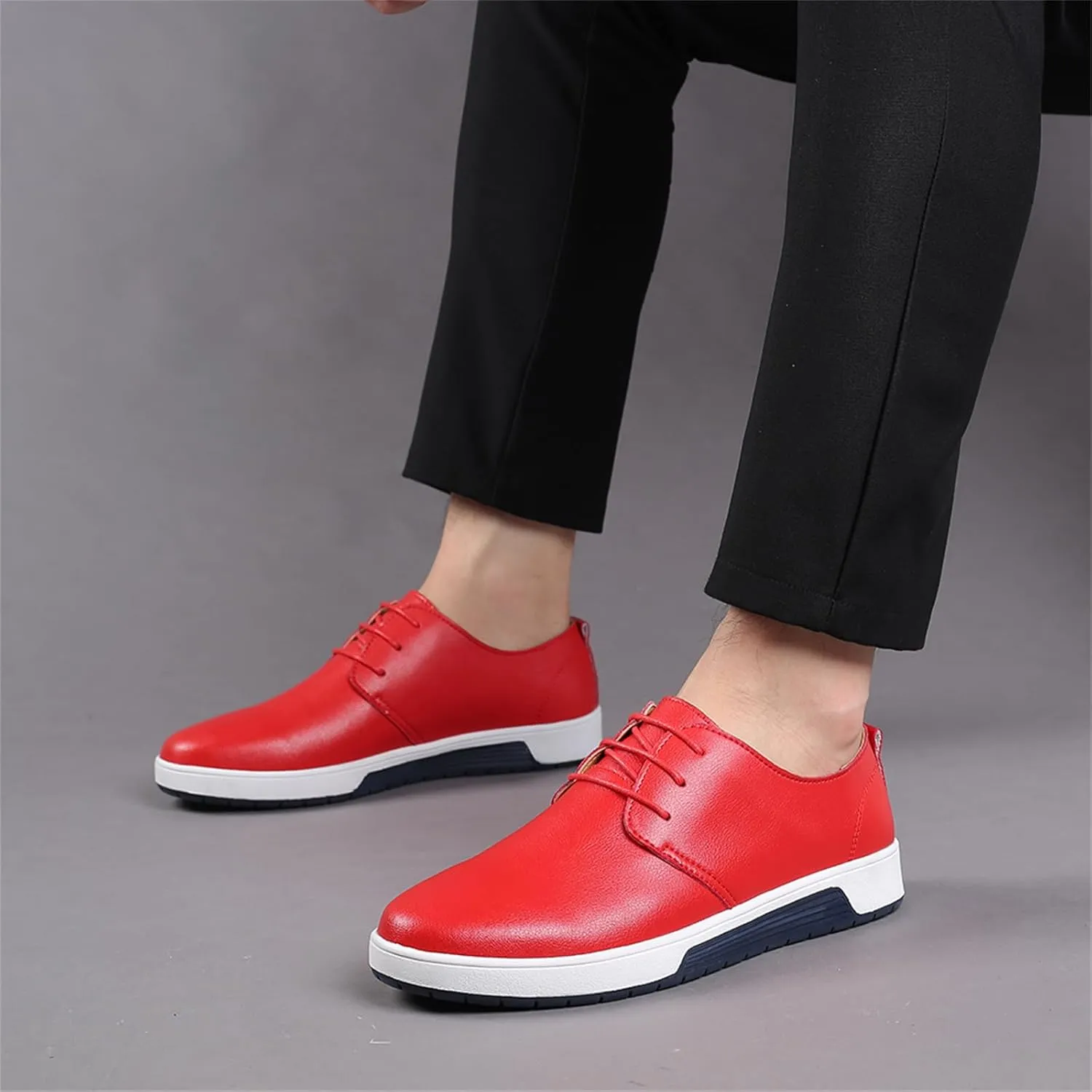 Mens Casual Lace Up Leather Oxford Classical Derby Orthopedic Shoes Lightweight Walking Loafers Dress Business Flats Shoes