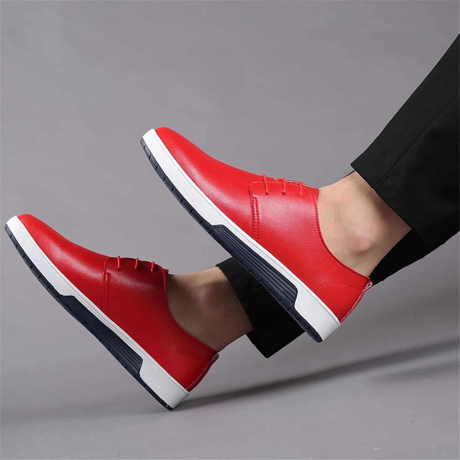 Mens Casual Lace Up Leather Oxford Classical Derby Orthopedic Shoes Lightweight Walking Loafers Dress Business Flats Shoes