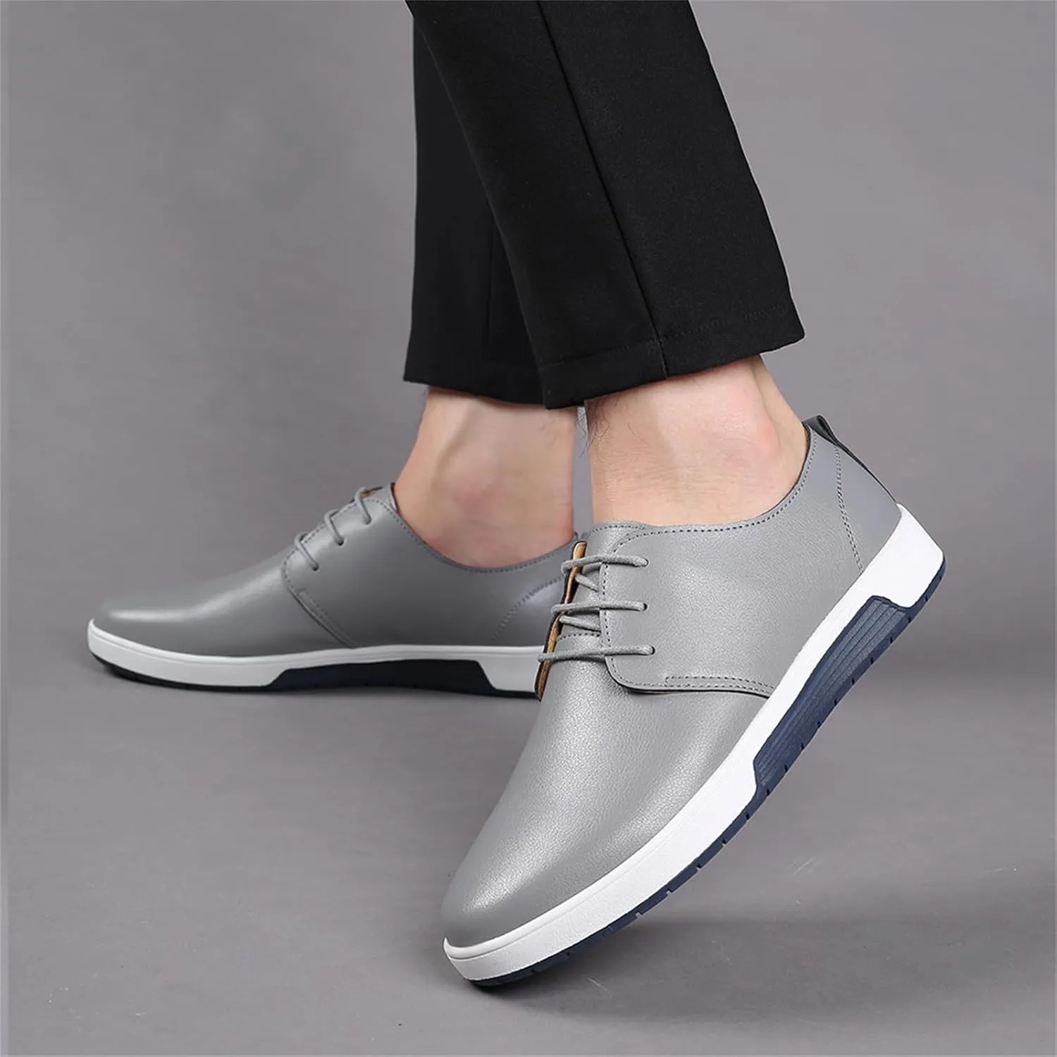 Mens Casual Lace Up Leather Oxford Classical Derby Orthopedic Shoes Lightweight Walking Loafers Dress Business Flats Shoes