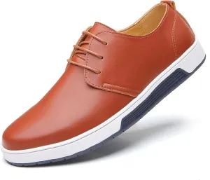 Mens Casual Lace Up Leather Oxford Classical Derby Orthopedic Shoes Lightweight Walking Loafers Dress Business Flats Shoes