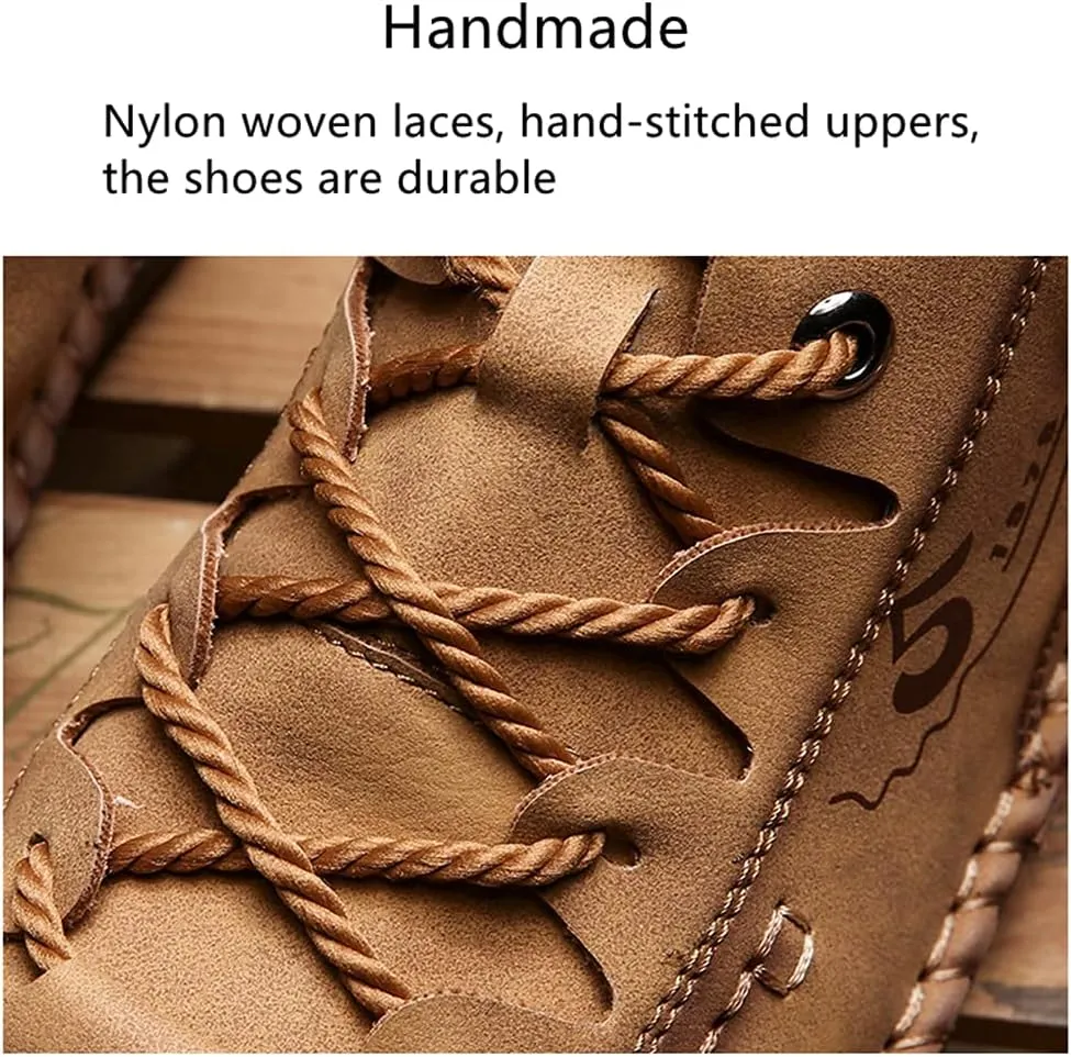 Men's Casual Loafers Brogue Male Driving Penny Shoes Oxford Gentleman Leather Moccasin Men Ankle Boots for Walking Traveling Outdoor
