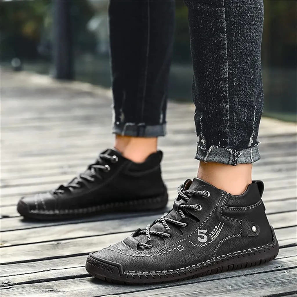 Men's Casual Loafers Brogue Male Driving Penny Shoes Oxford Gentleman Leather Moccasin Men Ankle Boots for Walking Traveling Outdoor