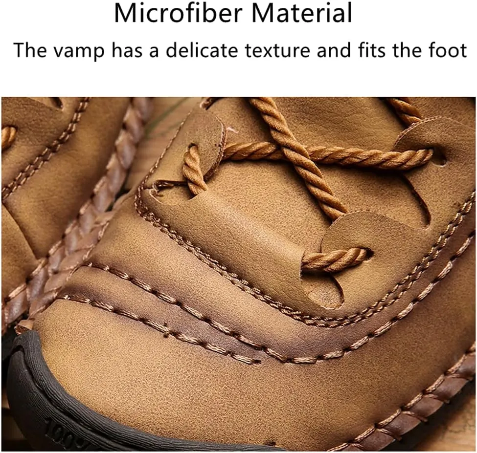 Men's Casual Loafers Brogue Male Driving Penny Shoes Oxford Gentleman Leather Moccasin Men Ankle Boots for Walking Traveling Outdoor