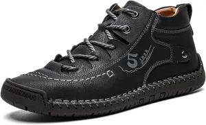 Men's Casual Loafers Brogue Male Driving Penny Shoes Oxford Gentleman Leather Moccasin Men Ankle Boots for Walking Traveling Outdoor